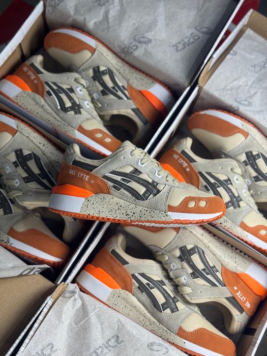 Tênis Masculino Asics Gel-Lyte III x Bege/Laranja (Premium em Couro)